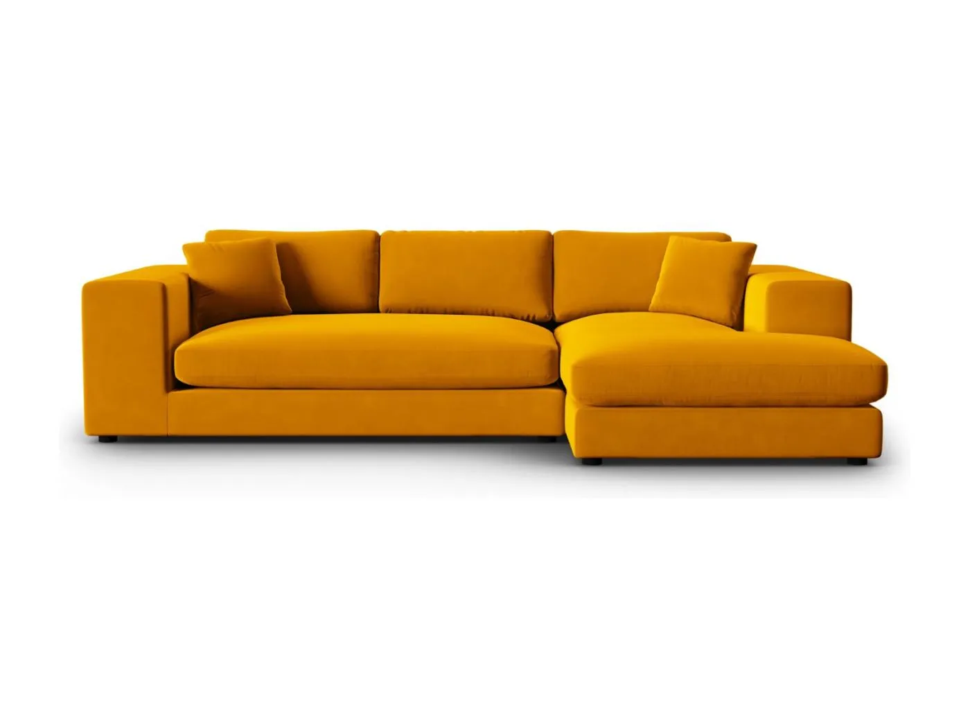 CXL by Christian Lacroix - 5-Sitzer Ecksofa rechts "Tendance" Sitzer aus Samt gold - 282x174x72cm