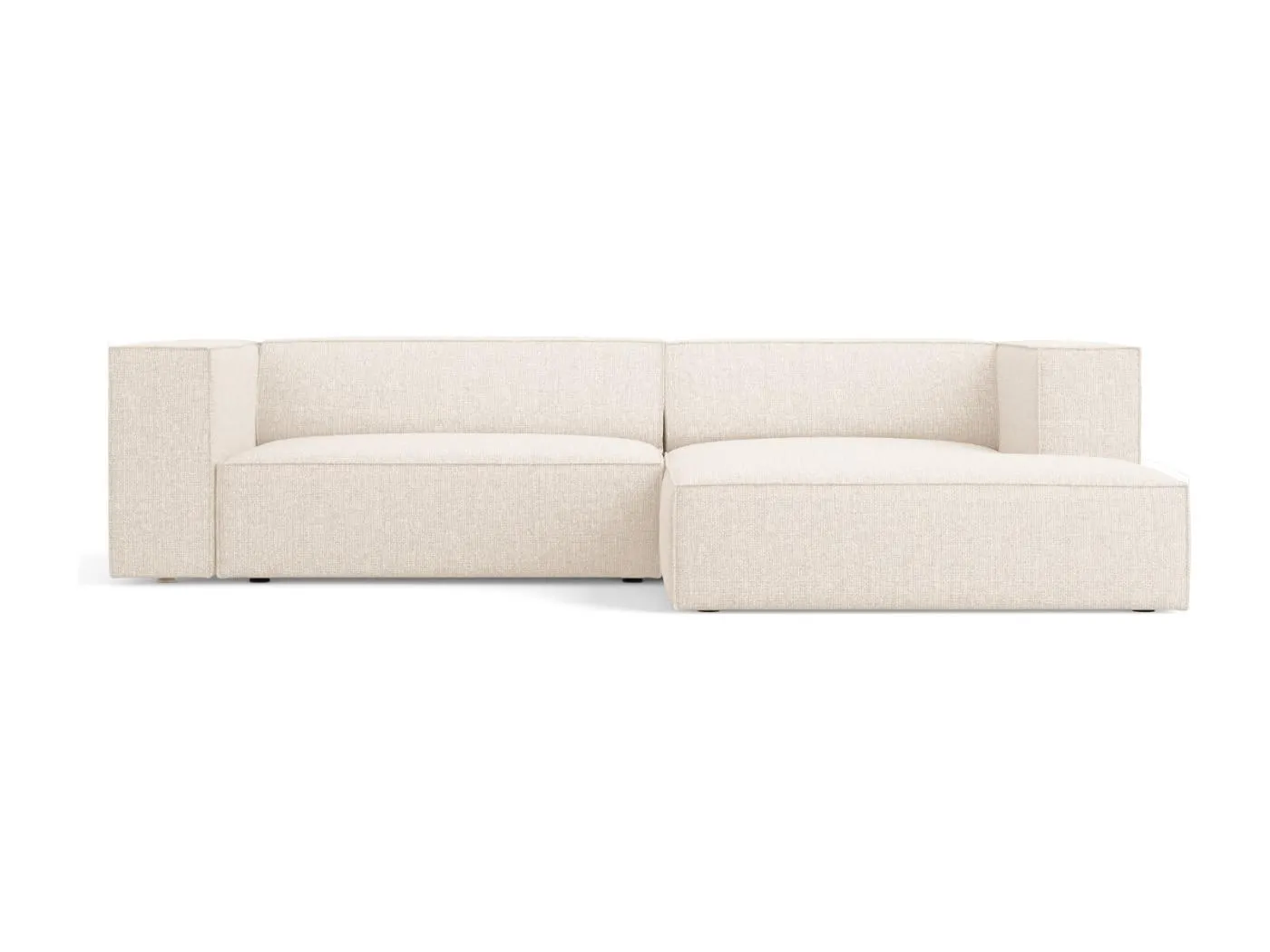 Cosmopolitan Design - 3-Sitzer Ecksofa rechts "Arendal" aus Chenille-Stoff leichtes beige - 224x166x70cm