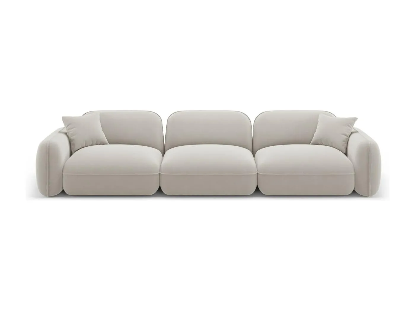 CXL by Christian Lacroix - 4-Sitzer modulares Sofa "Lucien" Sitzer aus Samt leichtes beige - 320x90x70cm