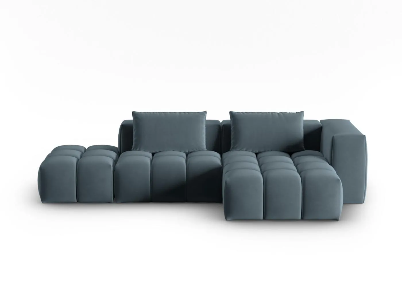 CXL by Christian Lacroix - 4-Sitzer modulares Ecksofa rechts "Lorella" Sitzer aus Samt pastellblau - 265x145x70cm