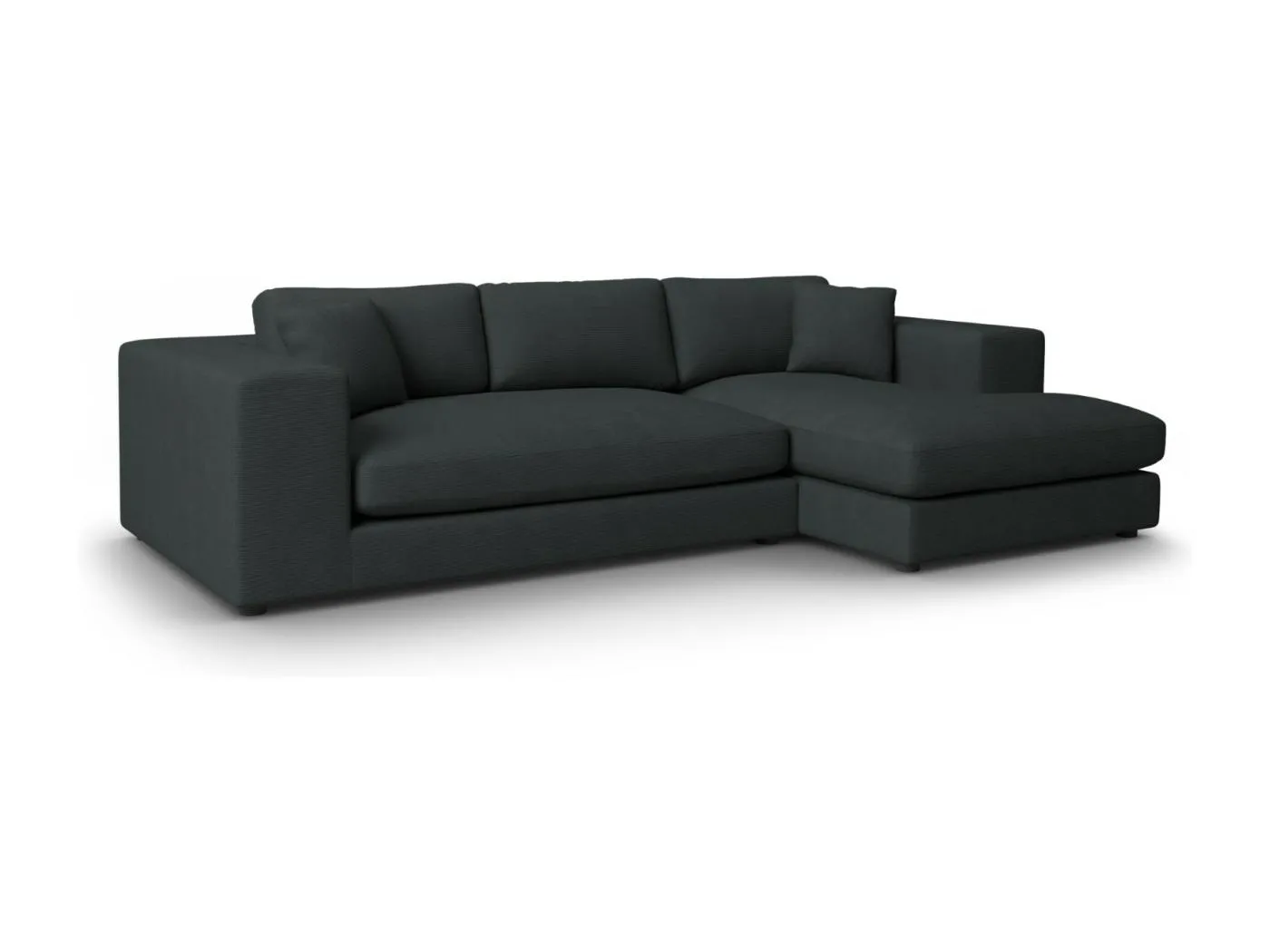 CXL by Christian Lacroix - 5-Sitzer Ecksofa rechts "Tendance" Sitzer aus Cord schwarz - 282x174x72cm