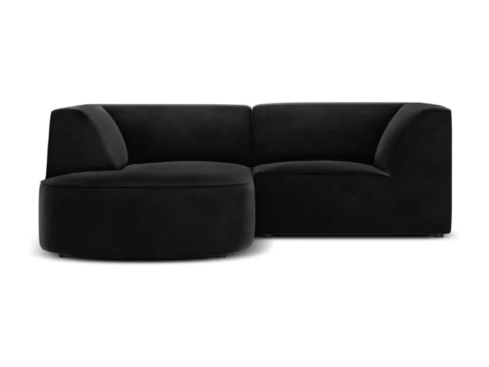 CXL by Christian Lacroix - 3-Sitzer Ecksofa links "Charles" Sitzer aus Samt schwarz - 186x180x69cm