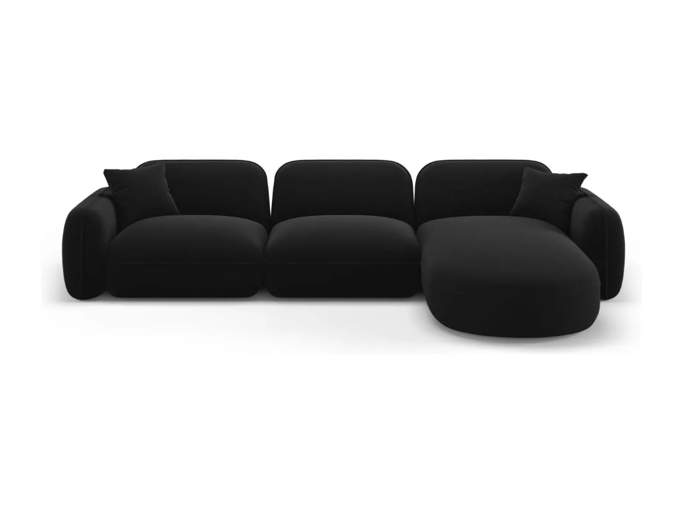 CXL by Christian Lacroix - 4-Sitzer modulares Ecksofa rechts "Lucien" Sitzer aus Samt schwarz - 320x165x70cm
