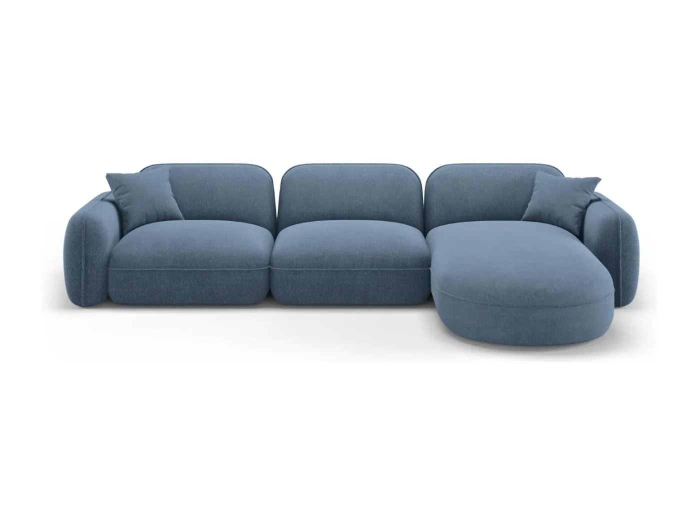 CXL by Christian Lacroix - 4-Sitzer modulares Ecksofa rechts "Lucien" Sitzer aus Samt blue jeans - 320x165x70cm