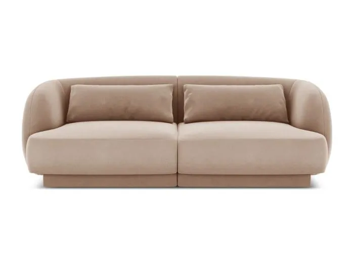 Cosmopolitan Design - 2-Sitzer Sofa "Tulum" aus Samt beige - 180x90x70cm