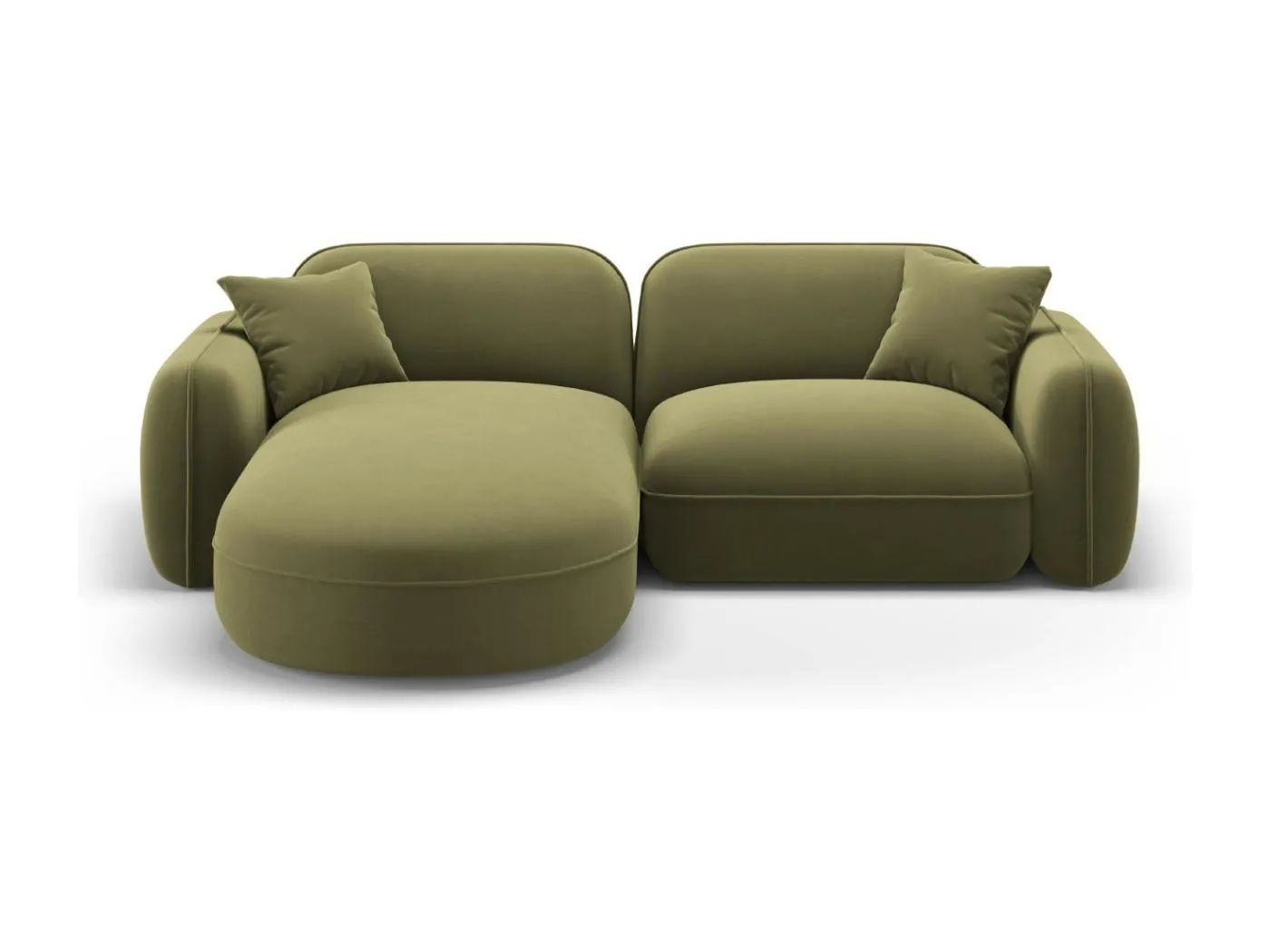 CXL by Christian Lacroix - 3-Sitzer modulares Ecksofa links "Lucien" Sitzer aus Samt hellgrün - 230x165x70cm