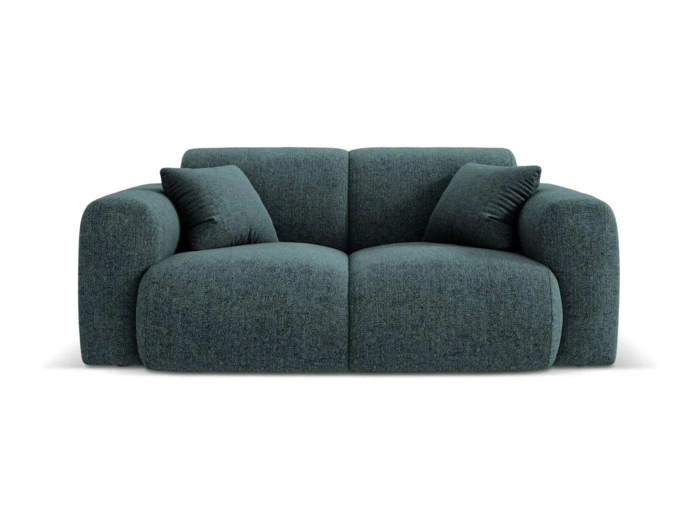 Cosmopolitan Design - 2-Sitzer Sofa "Nolio" aus Chenille-Stoff petrol - 170x95x72cm