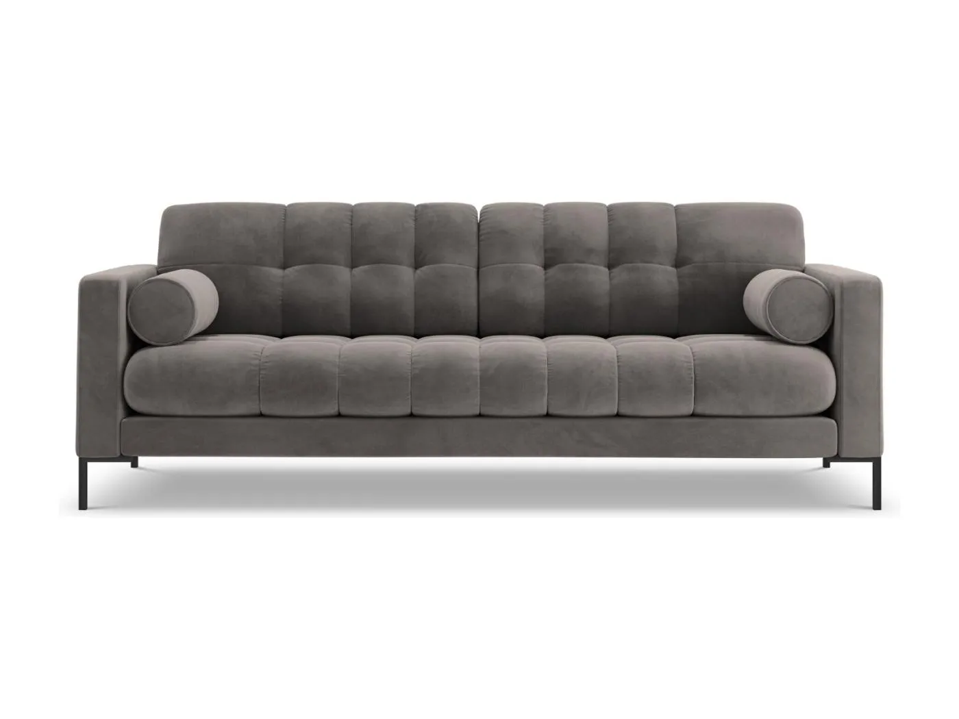 Cosmopolitan Design - 3-Sitzer Sofa "Bali" aus Samt hellgrau - 177x92x75cm