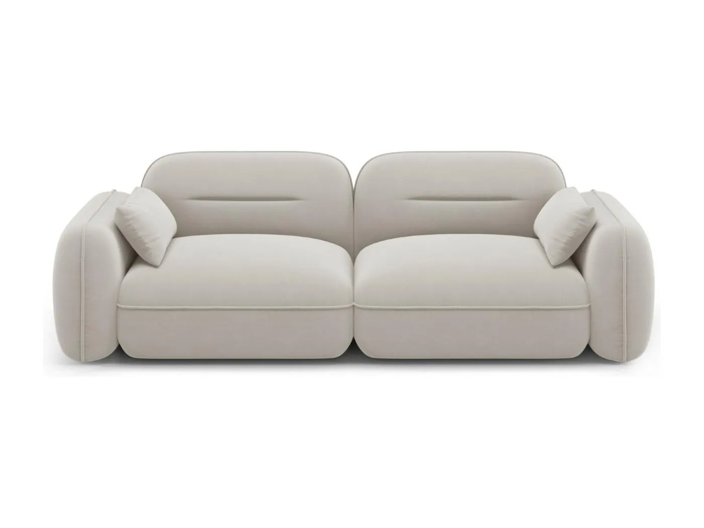 Cosmopolitan Design - 3-Sitzer modulares Sofa "Sydney" aus Samt leichtes beige - 230x90x70cm
