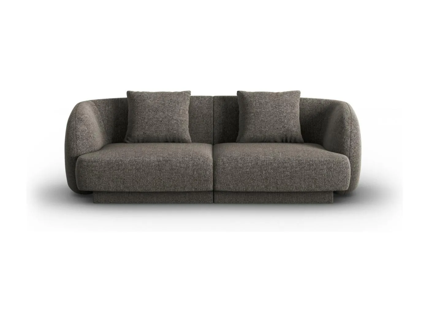 Cosmopolitan Design - 2-Sitzer Sofa "Tulum" aus Chenille-Stoff grau - 180x90x70cm