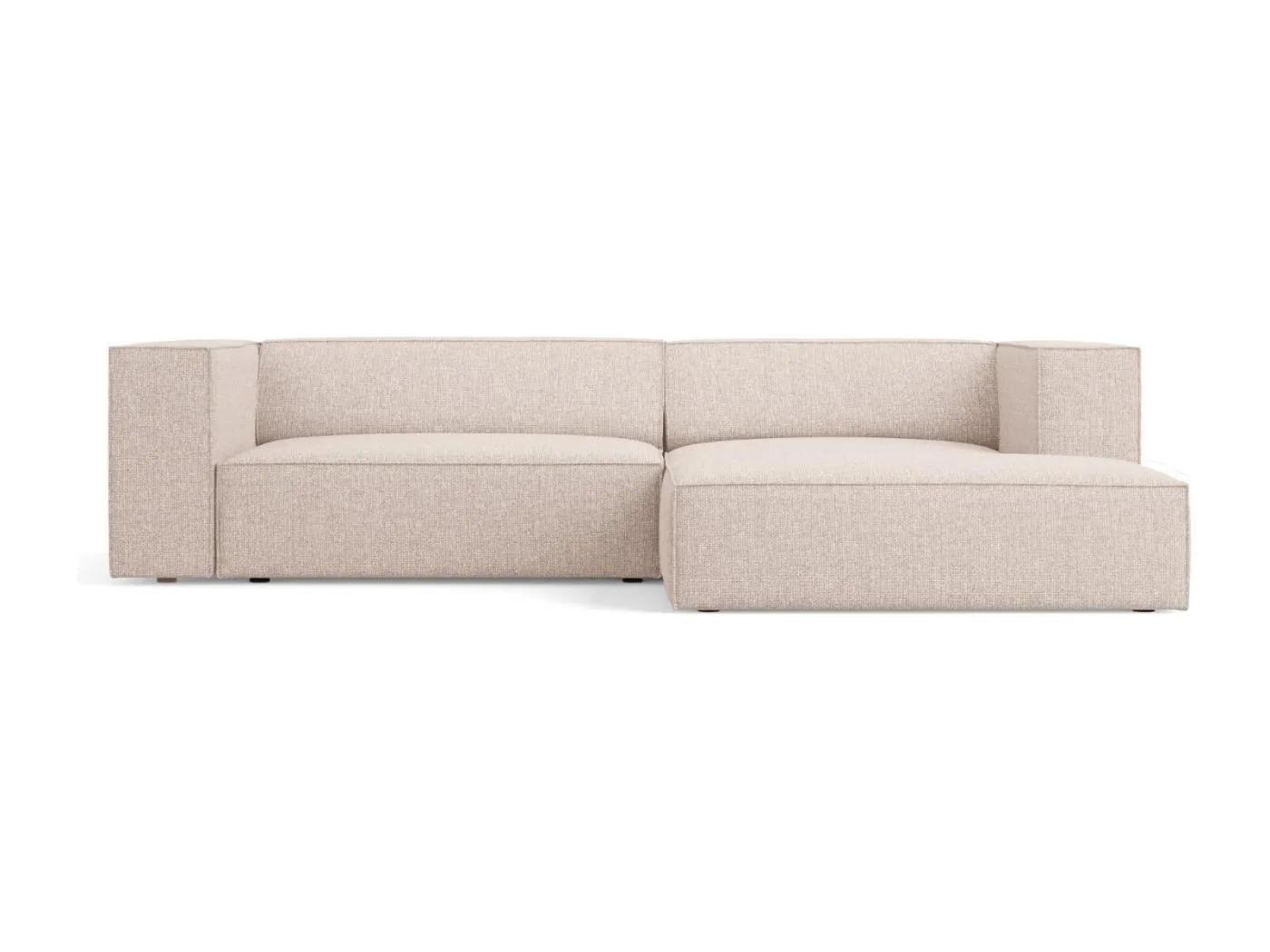 Cosmopolitan Design - 3-Sitzer Ecksofa rechts "Arendal" aus Chenille-Stoff beige - 224x166x70cm