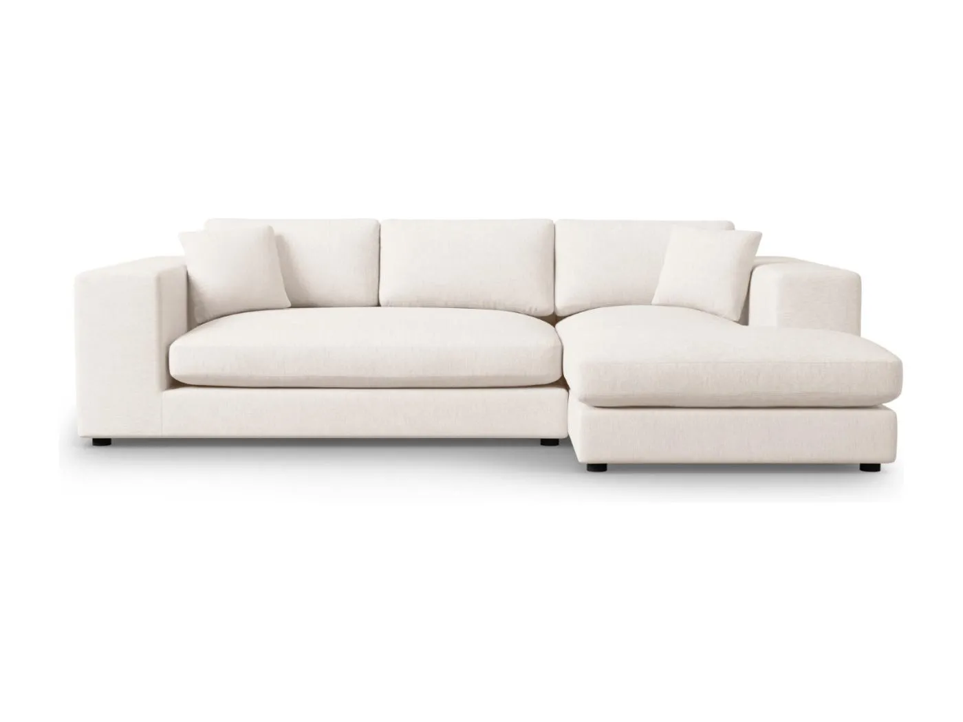 CXL by Christian Lacroix - 5-Sitzer Ecksofa rechts "Tendance" Sitzer aus strukturiertem Stoff weiß - 282x174x72cm