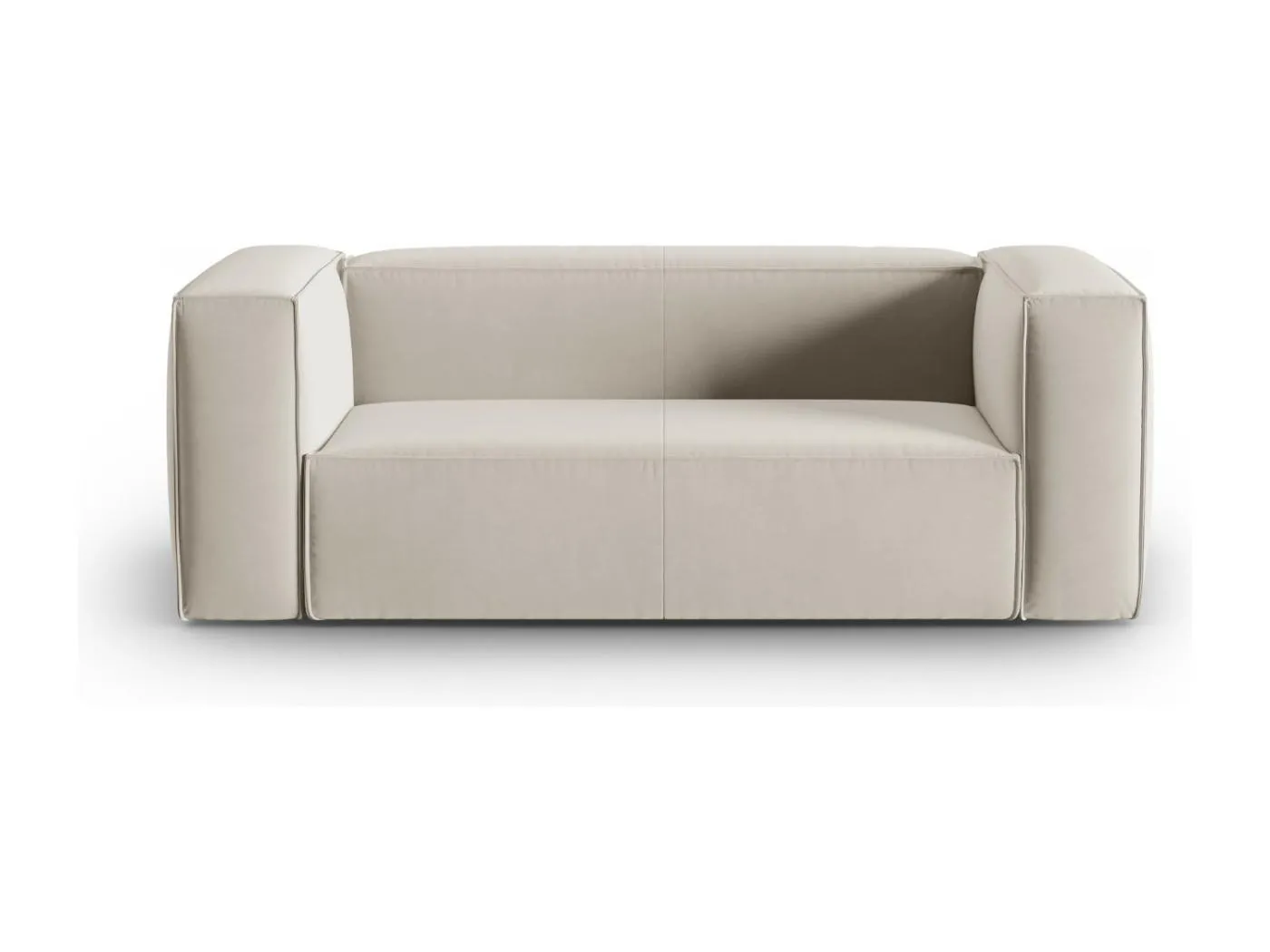 Cosmopolitan Design - 2-Sitzer Sofa "Mackay" aus Samt Ecru - 150x94x73cm