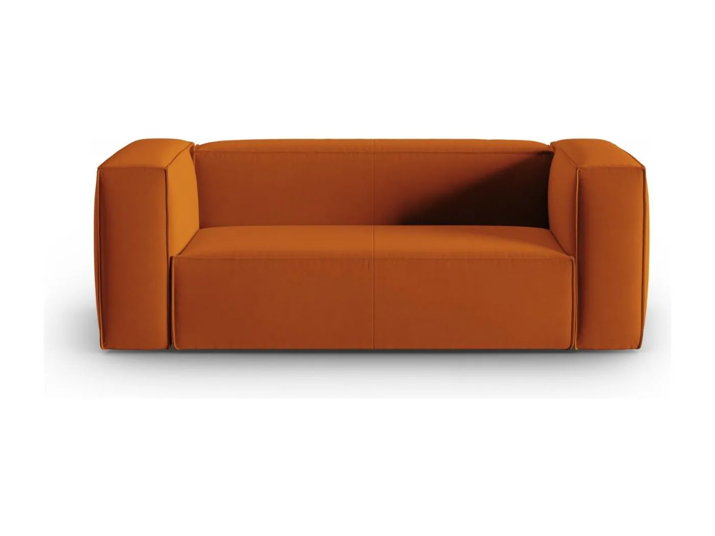 Cosmopolitan Design - 2-Sitzer Sofa "Mackay" aus Samt terrakotta - 150x94x73cm