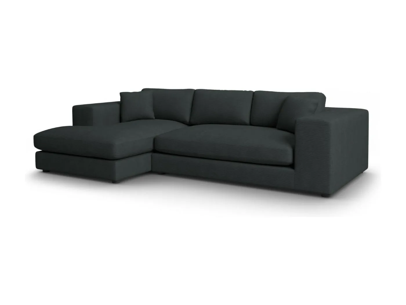 CXL by Christian Lacroix - 5-Sitzer Ecksofa links "Tendance" Sitzer aus Cord schwarz - 282x174x72cm
