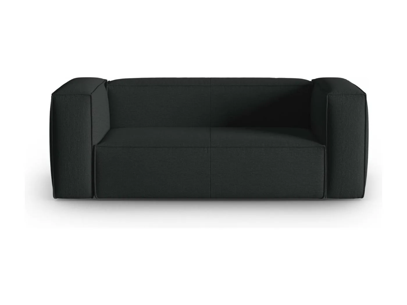 Cosmopolitan Design - 2-Sitzer Sofa "Mackay" aus strukturiertem Samt anthrazit - 150x94x73cm