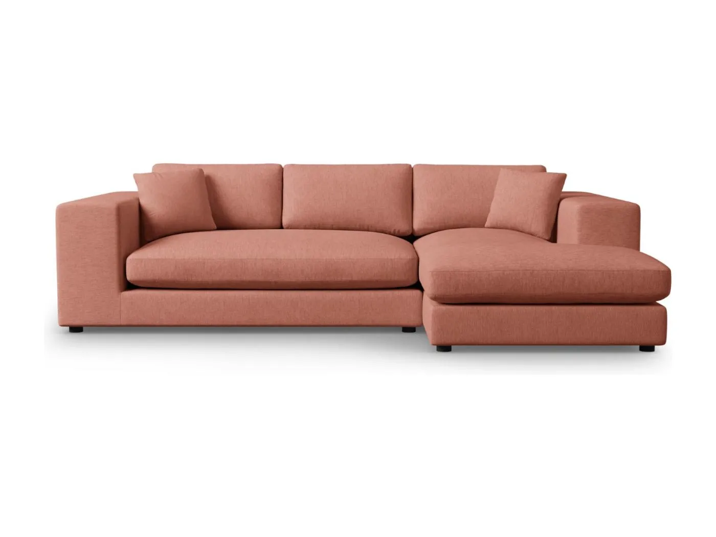 CXL by Christian Lacroix - 5-Sitzer Ecksofa rechts "Tendance" Sitzer aus strukturiertem Stoff rot - 282x174x72cm