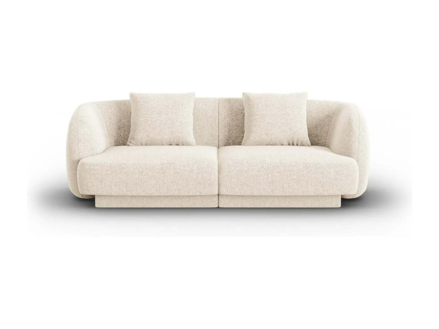 Cosmopolitan Design - 2-Sitzer Sofa "Tulum" aus Chenille-Stoff leichtes beige - 180x90x70cm