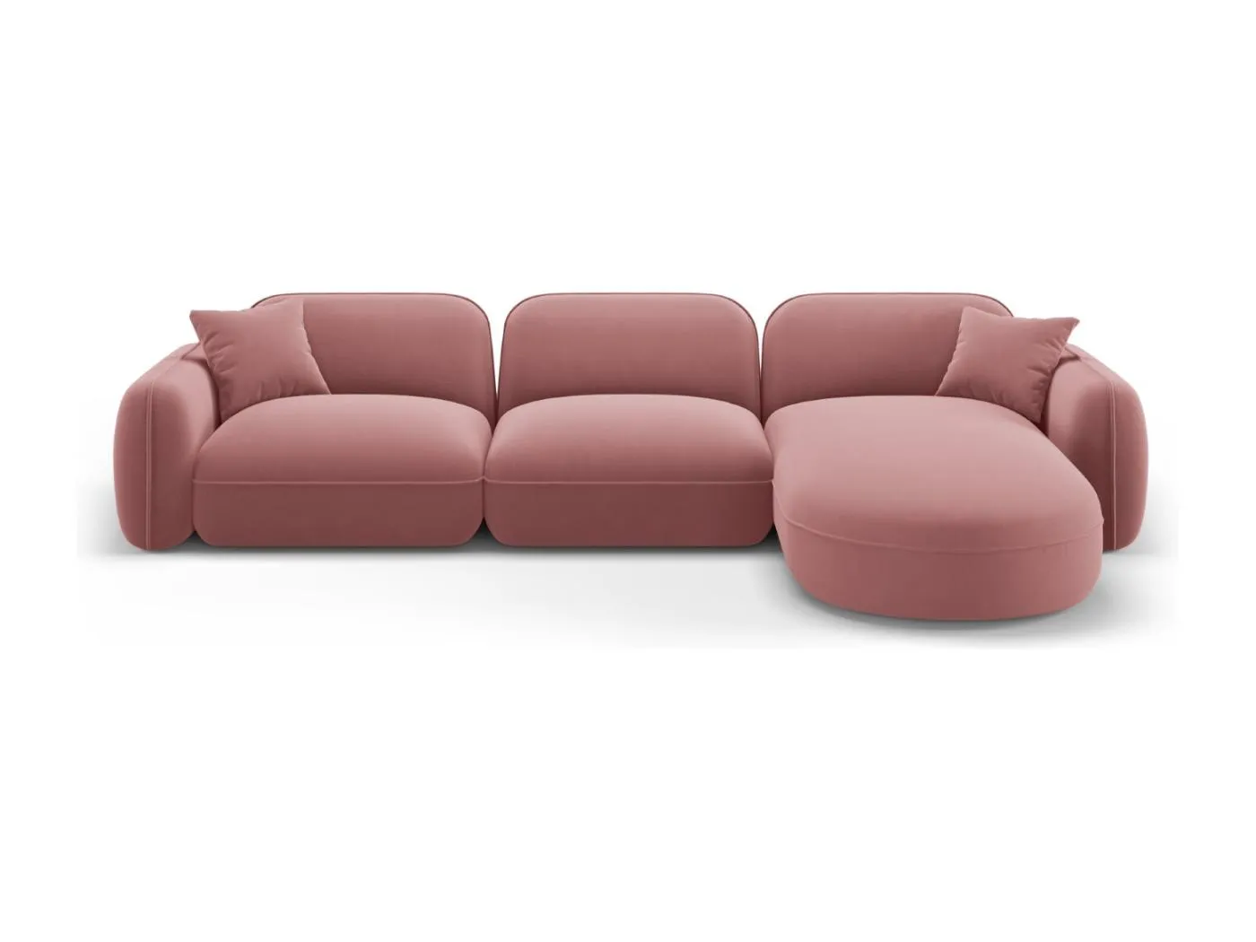 CXL by Christian Lacroix - 4-Sitzer modulares Ecksofa rechts "Lucien" Sitzer aus Samt lachs - 320x165x70cm