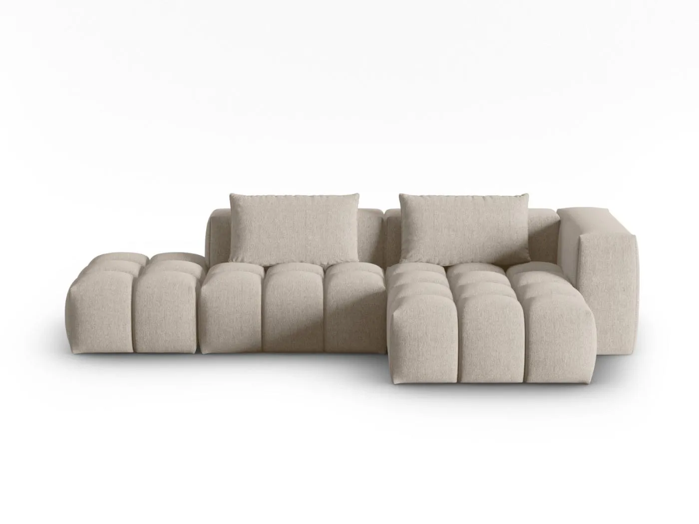 CXL by Christian Lacroix - 4-Sitzer modulares Ecksofa rechts "Lorella" Sitzer aus strukturiertem Stoff sand - 265x145x70cm