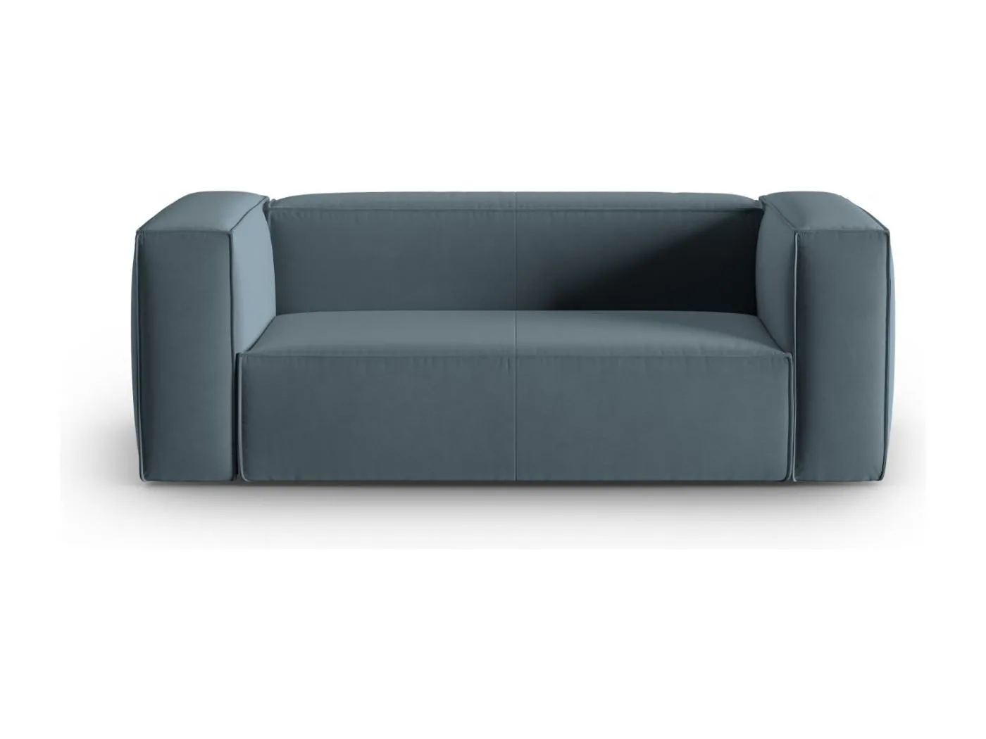 Cosmopolitan Design - 2-Sitzer Sofa "Mackay" aus Samt pastellblau - 150x94x73cm