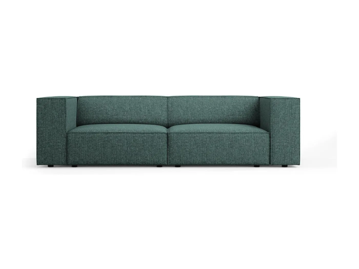 Cosmopolitan Design - 3-Sitzer Sofa "Arendal" aus Chenille-Stoff petrol - 204x102x70cm