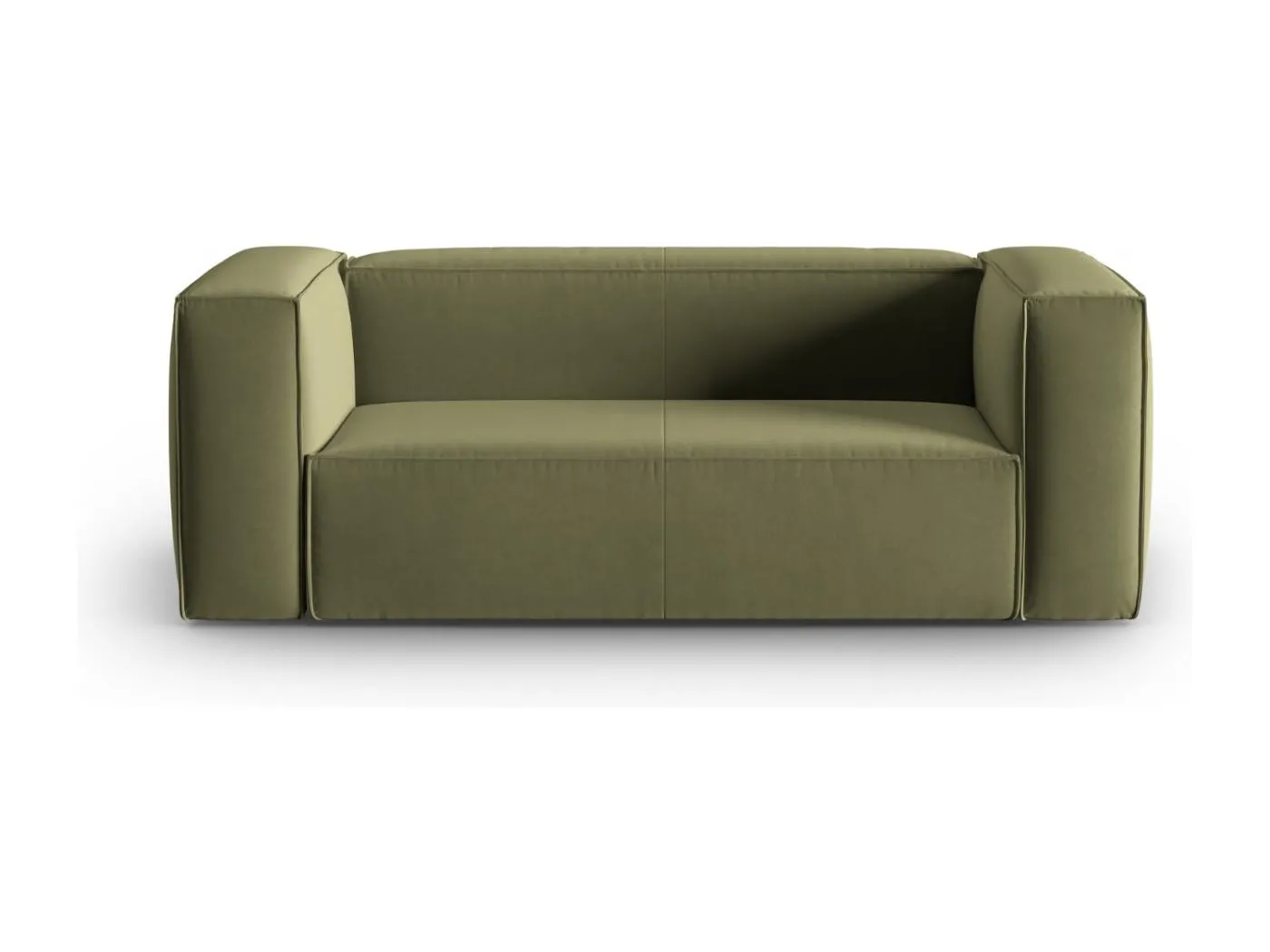Cosmopolitan Design - 2-Sitzer Sofa "Mackay" aus Samt hellgrün - 150x94x73cm