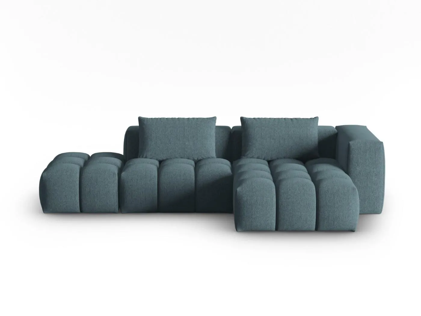 CXL by Christian Lacroix - 4-Sitzer modulares Ecksofa rechts "Lorella" Sitzer aus strukturiertem Stoff hellblau - 265x145x70cm