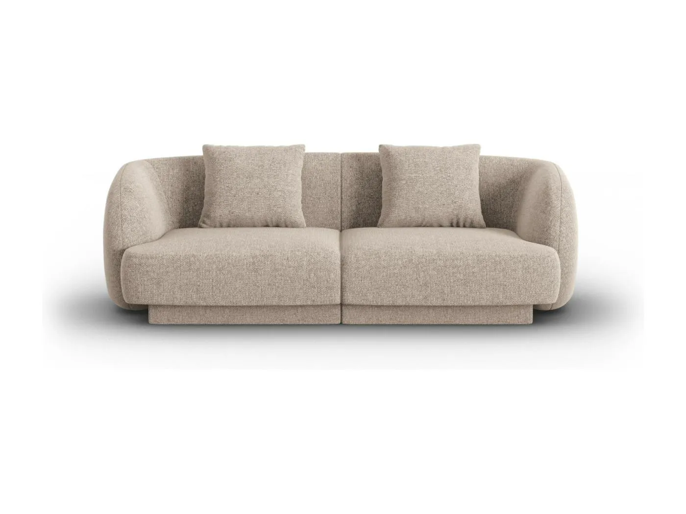 Cosmopolitan Design - 2-Sitzer Sofa "Tulum" aus Chenille-Stoff beige - 180x90x70cm