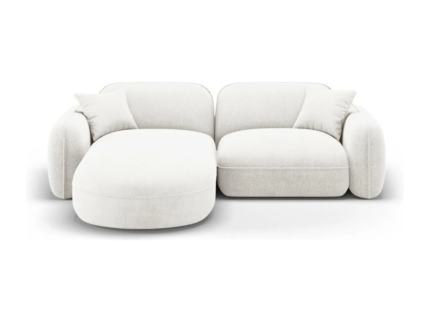 CXL by Christian Lacroix - 3-Sitzer modulares Ecksofa links "Lucien" Sitzer aus Samt elfenbein - 230x165x70cm