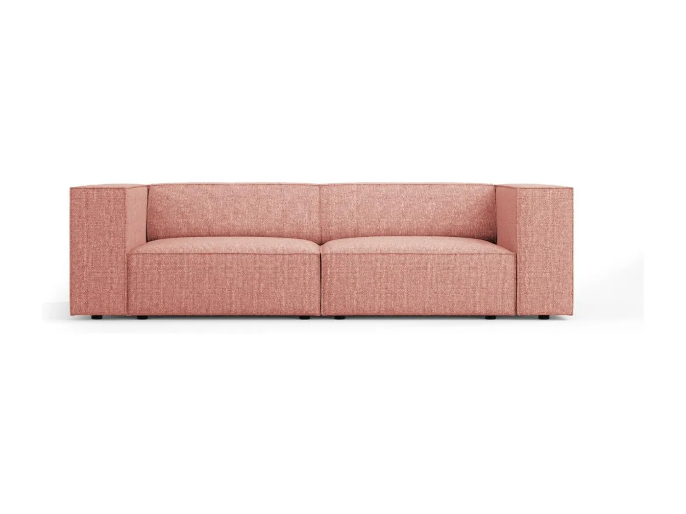 Cosmopolitan Design - 3-Sitzer Sofa "Arendal" aus Chenille-Stoff rosa - 204x102x70cm