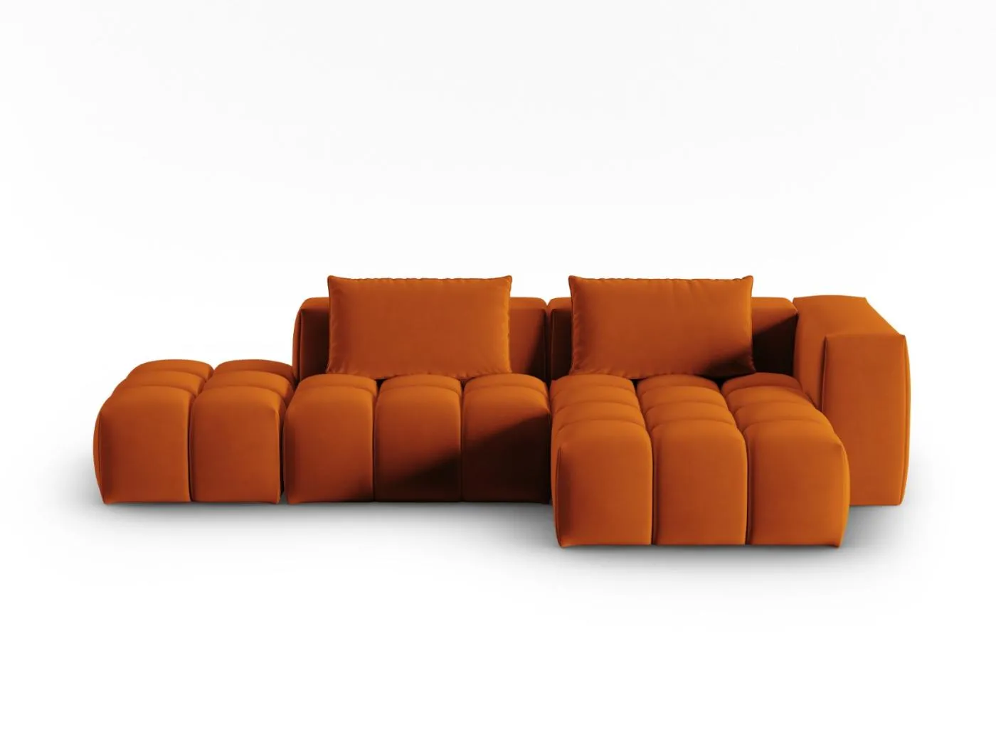 CXL by Christian Lacroix - 4-Sitzer modulares Ecksofa rechts "Lorella" Sitzer aus Samt terrakotta - 265x145x70cm