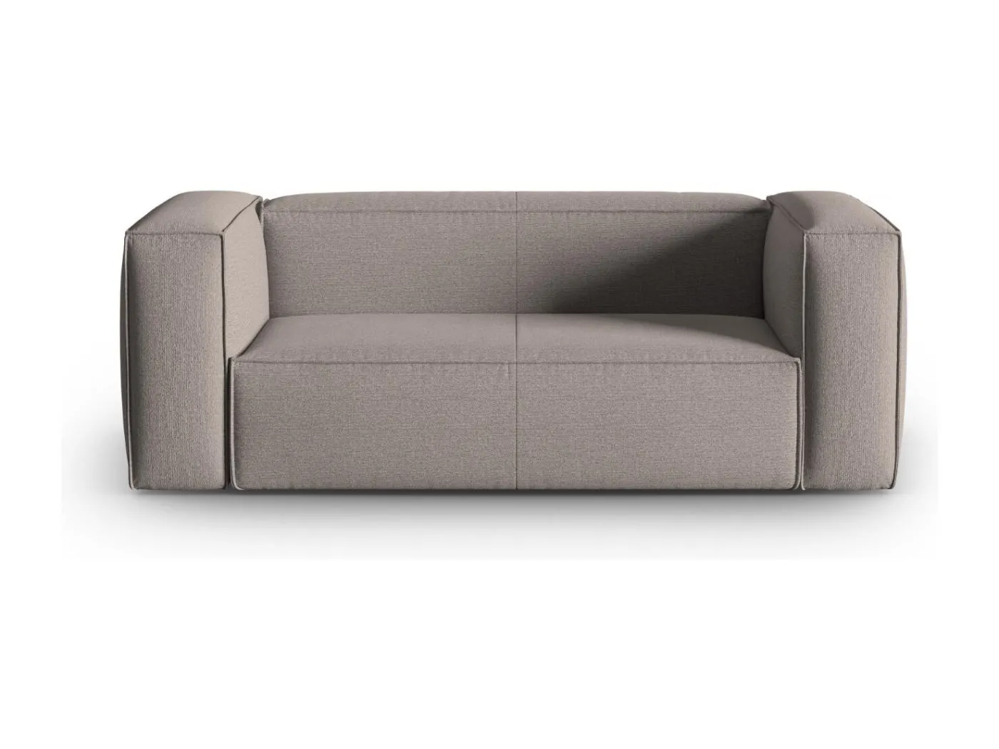 Cosmopolitan Design - 2-Sitzer Sofa "Mackay" aus strukturiertem Samt cappuccino - 150x94x73cm