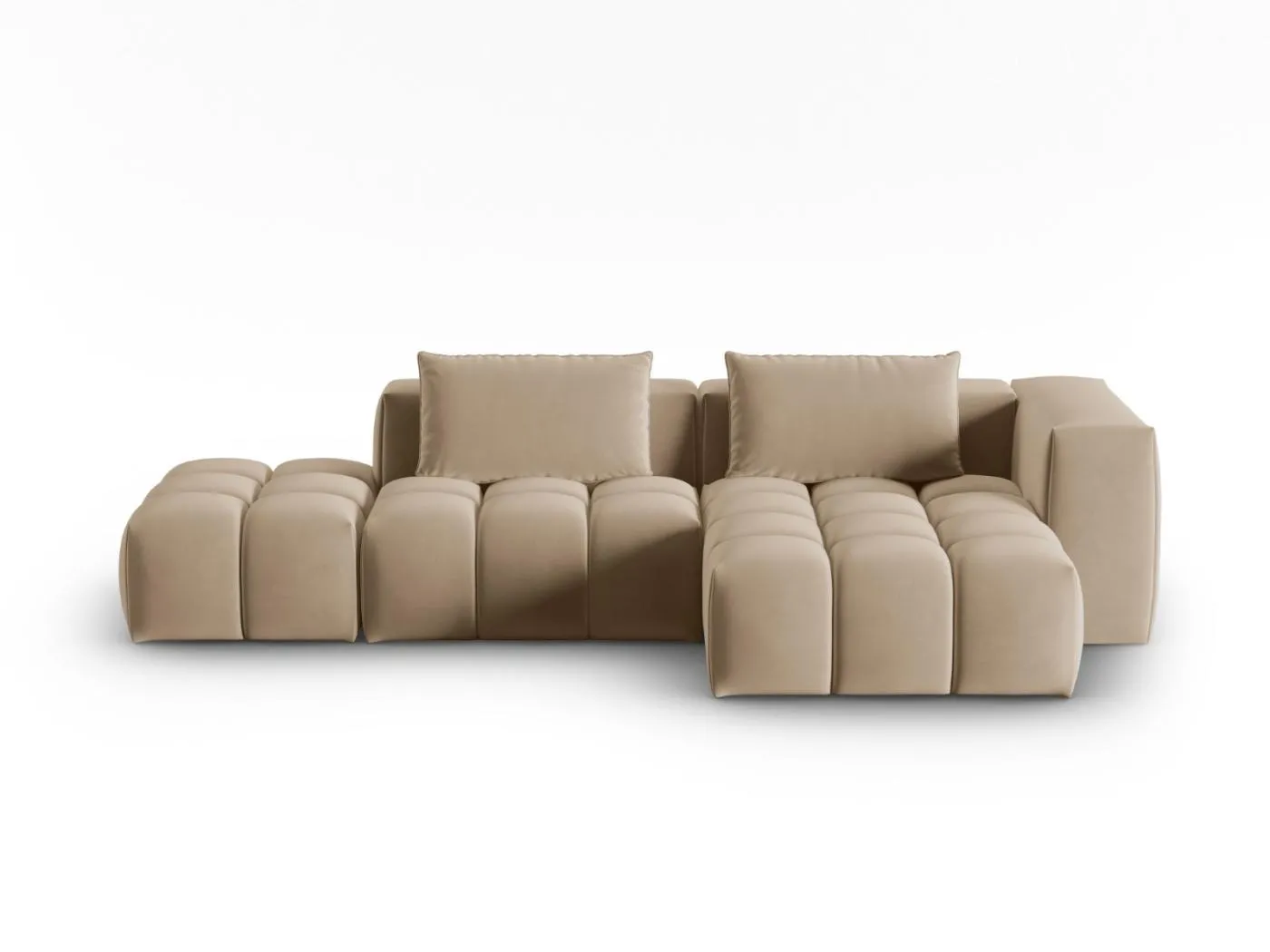 CXL by Christian Lacroix - 4-Sitzer modulares Ecksofa rechts "Lorella" Sitzer aus Samt sand - 265x145x70cm