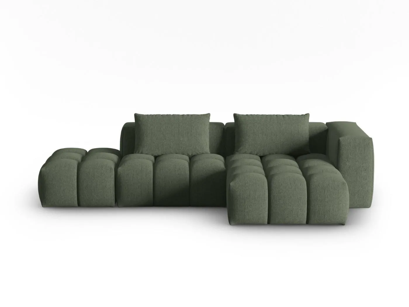 CXL by Christian Lacroix - 4-Sitzer modulares Ecksofa rechts "Lorella" Sitzer aus strukturiertem Stoff dunkles olivgrün - 265x145x70cm