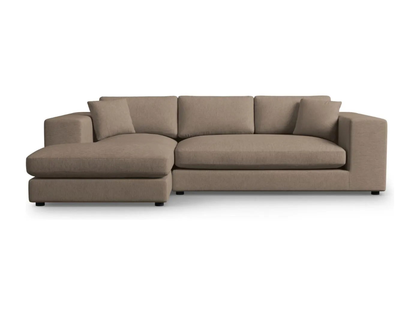 CXL by Christian Lacroix - 5-Sitzer Ecksofa links "Tendance" Sitzer aus strukturiertem Stoff hellbraun - 282x174x72cm