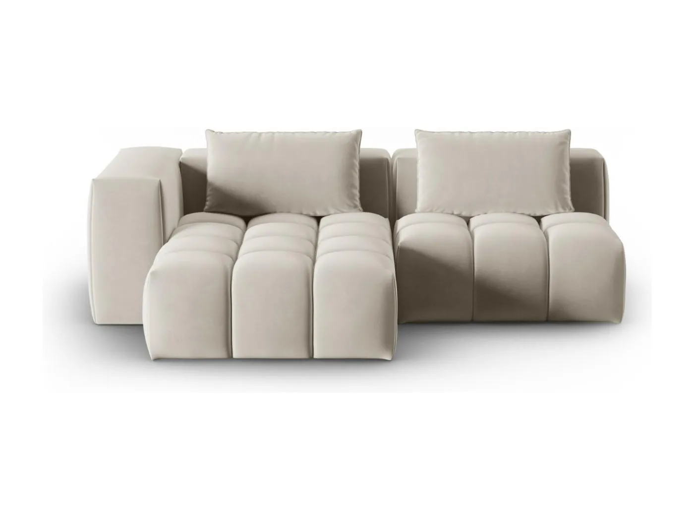 CXL by Christian Lacroix - 3-Sitzer modulares Ecksofa links "Lorella" Sitzer aus Samt Ecru - 205x145x70cm