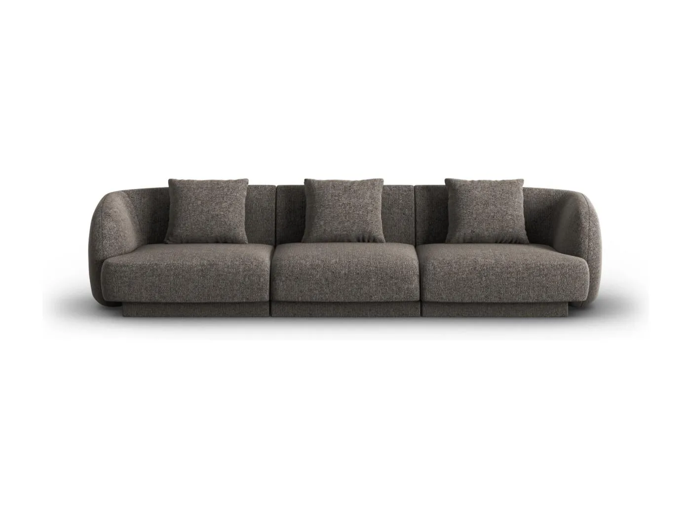 Cosmopolitan Design - 3-Sitzer Sofa "Tulum" aus Chenille-Stoff grau - 255x90x70cm