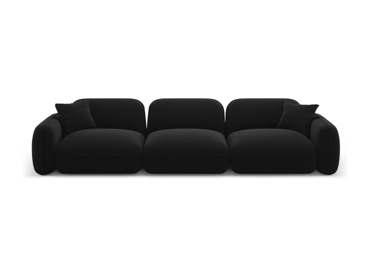 CXL by Christian Lacroix - 4-Sitzer modulares Sofa "Lucien" Sitzer aus Samt schwarz - 320x90x70cm
