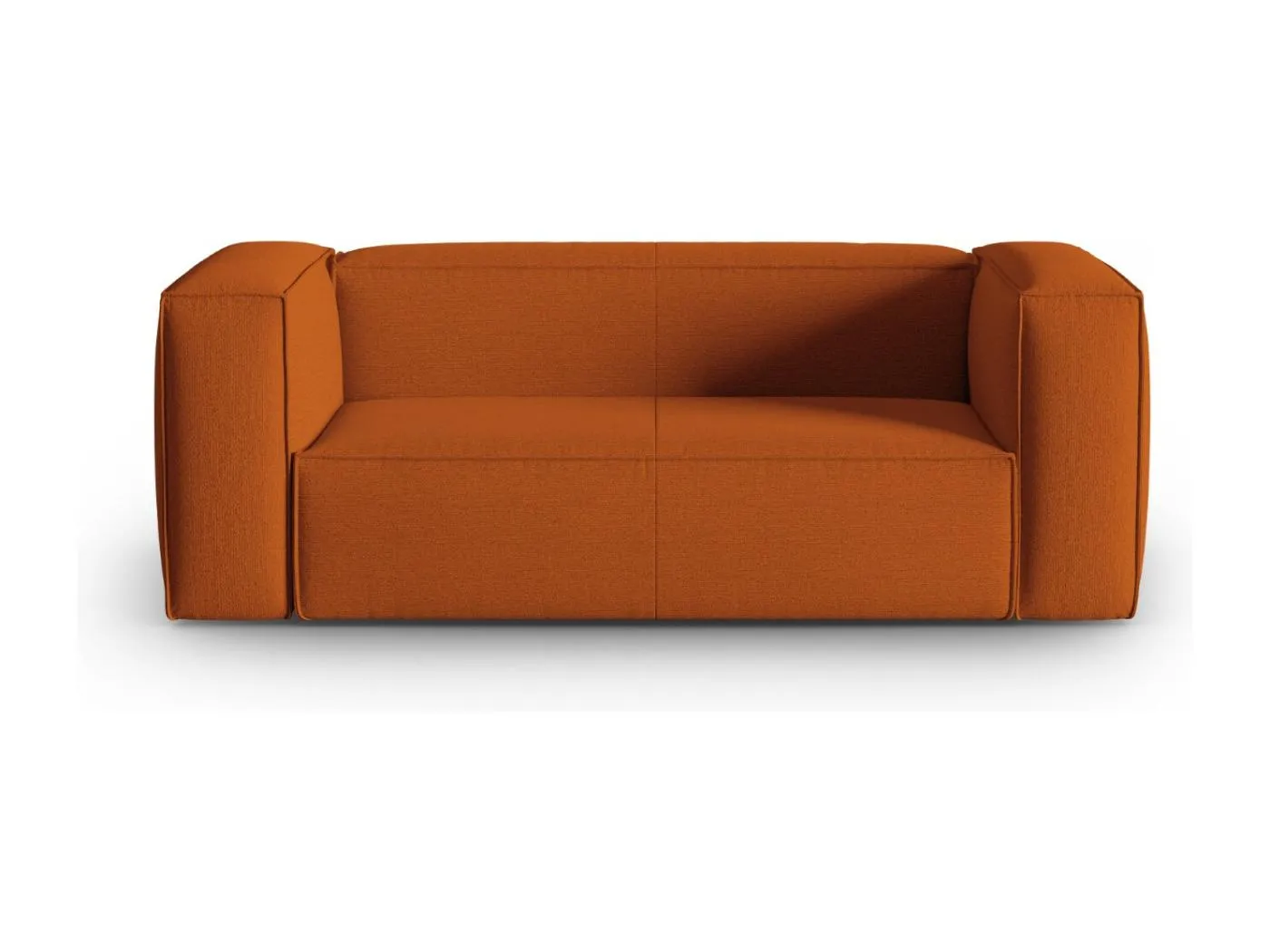 Cosmopolitan Design - 2-Sitzer Sofa "Mackay" aus strukturiertem Samt terrakotta - 150x94x73cm