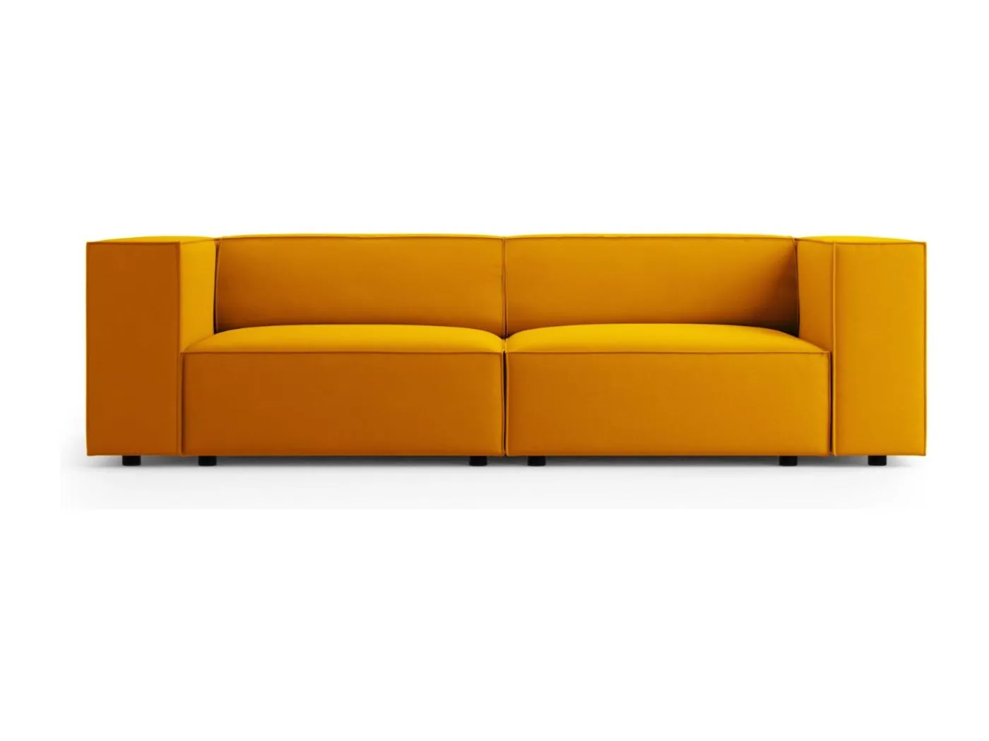 Cosmopolitan Design - 3-Sitzer Sofa "Arendal" aus Samt gelb - 204x102x70cm