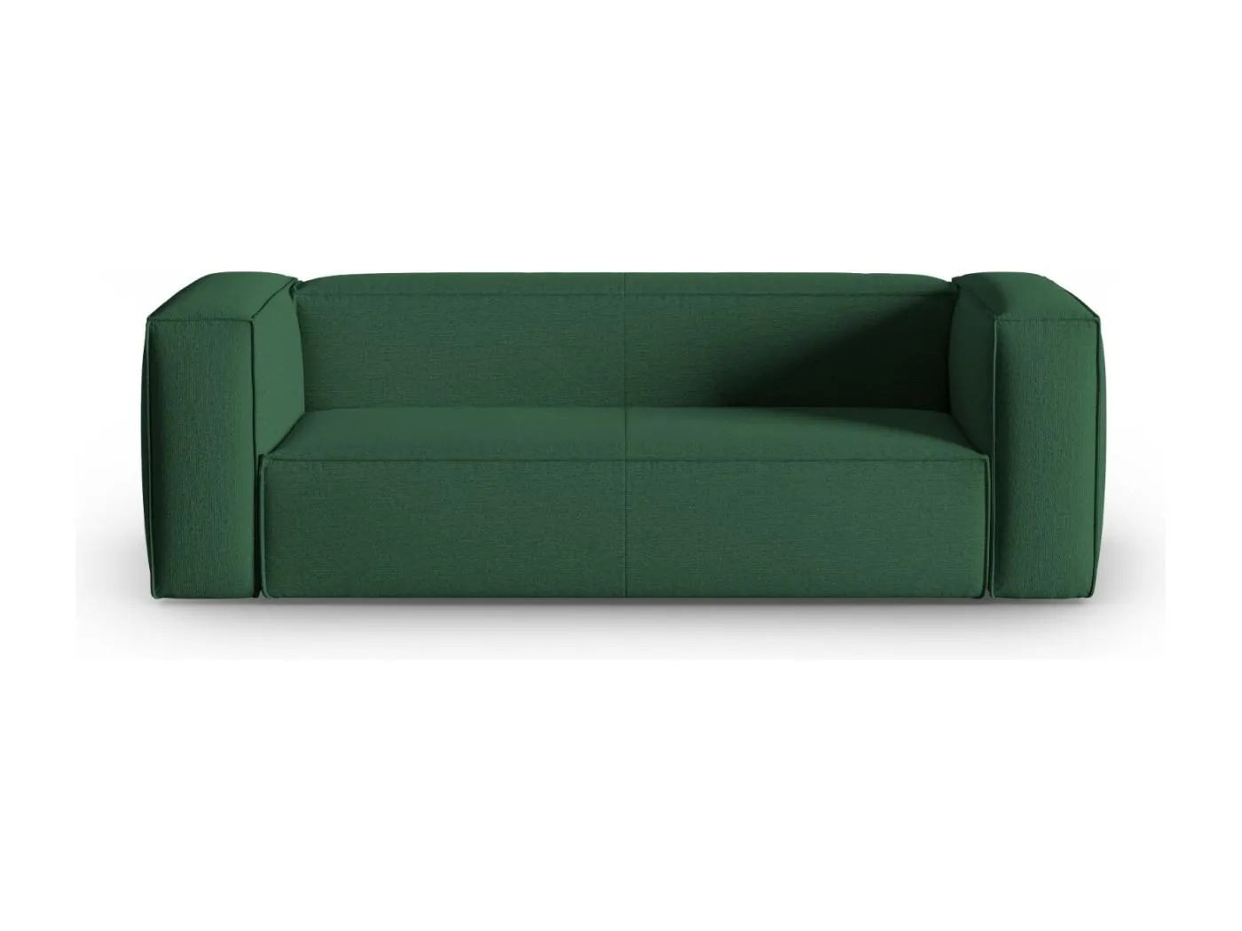 Cosmopolitan Design - 3-Sitzer Sofa "Mackay" aus strukturiertem Samt grün - 200x94x73cm