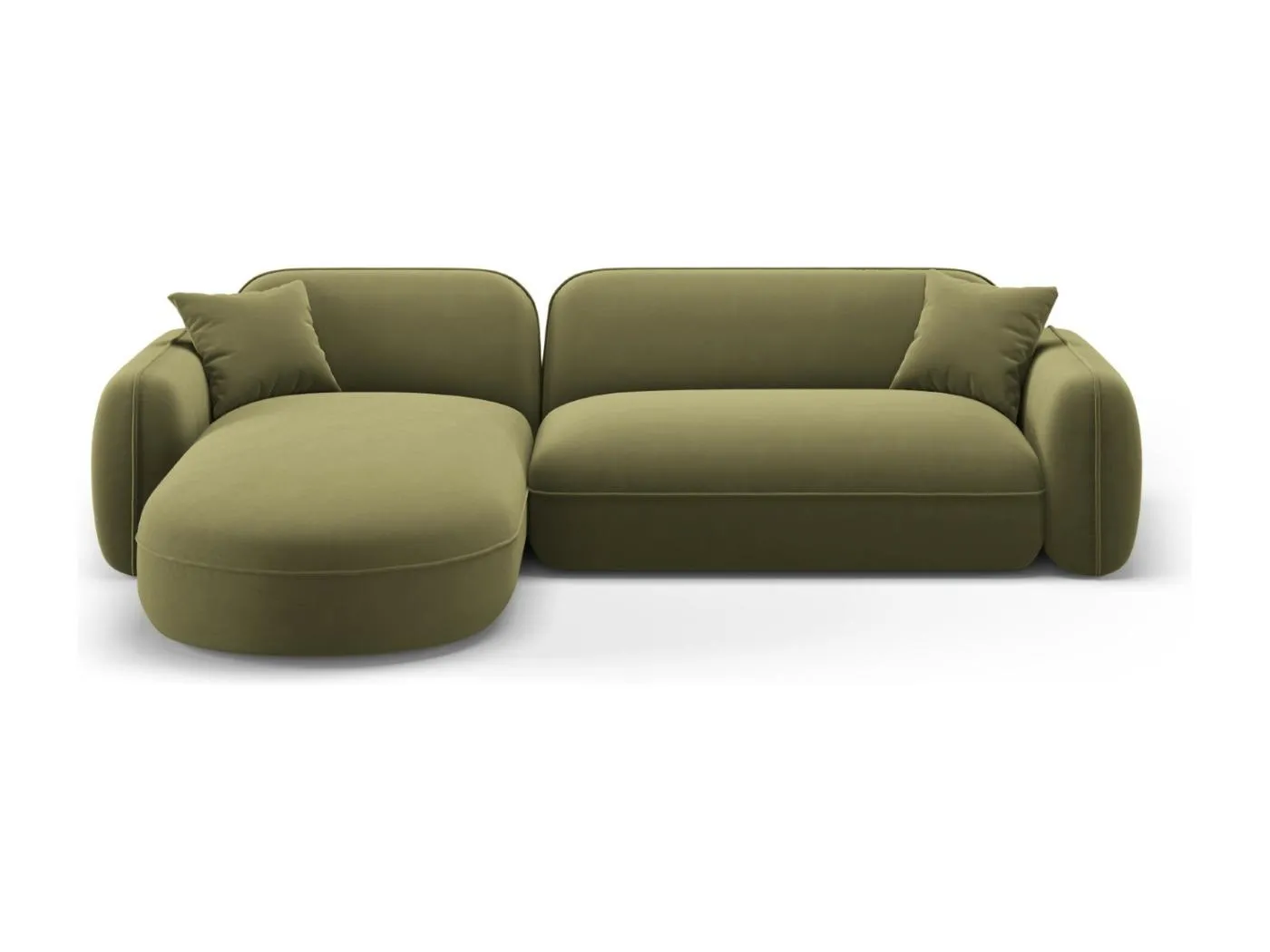 CXL by Christian Lacroix - 4-Sitzer modulares Ecksofa links "Lucien" Sitzer aus Samt hellgrün - 275x165x70cm