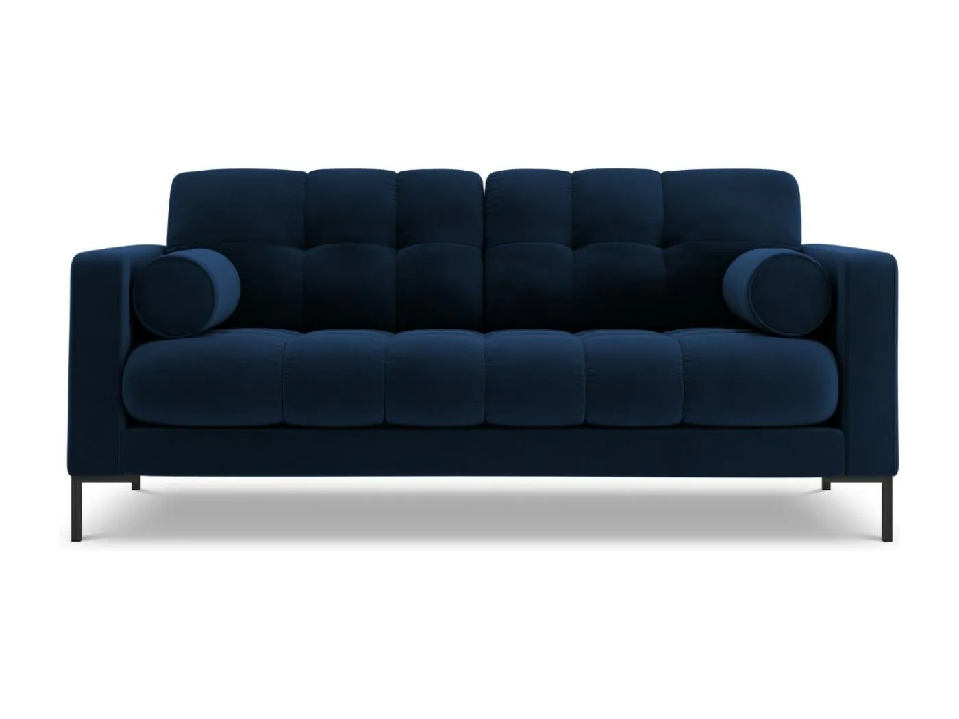 Cosmopolitan Design - 2-Sitzer Sofa "Bali" aus Samt königsblau - 152x92x75cm