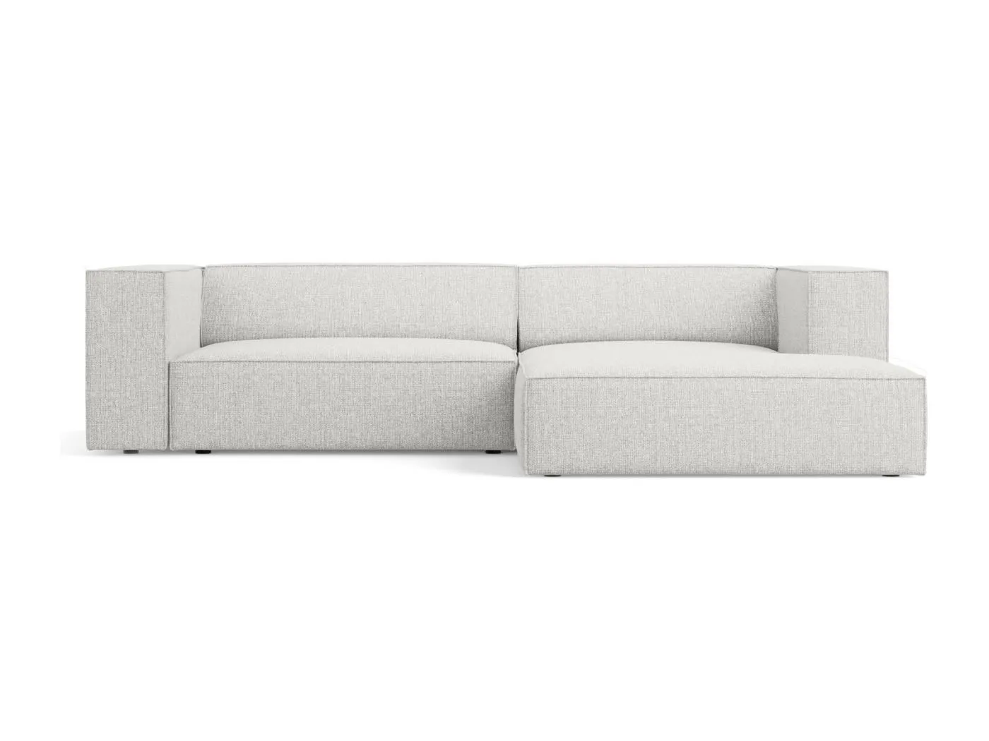 Cosmopolitan Design - 3-Sitzer Ecksofa rechts "Arendal" aus Chenille-Stoff hellgrau - 224x166x70cm