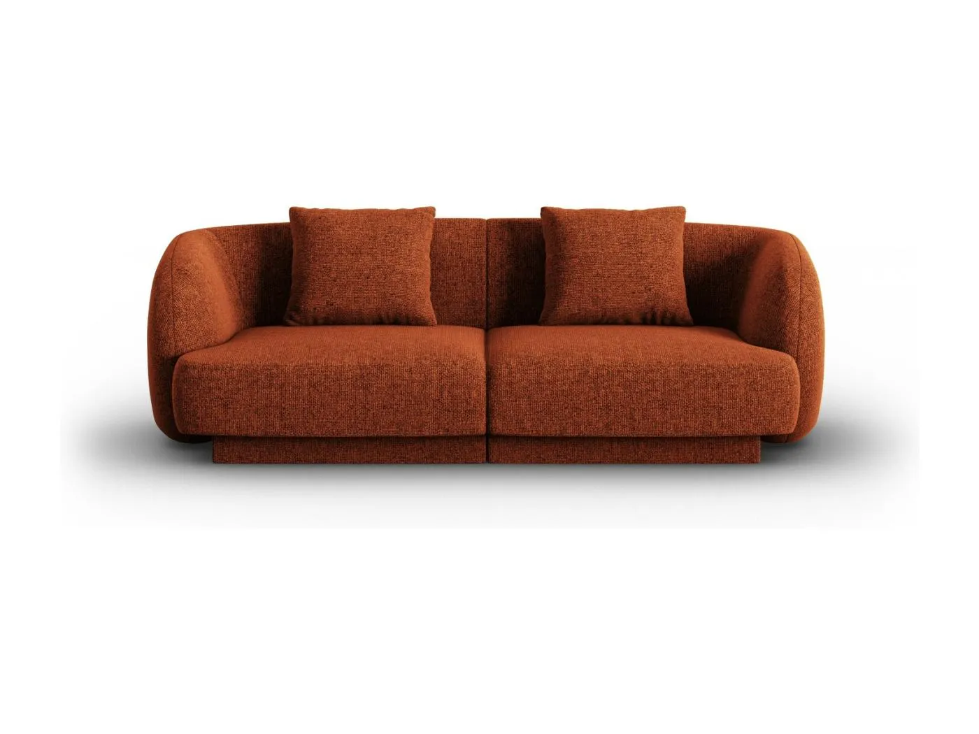 Cosmopolitan Design - 2-Sitzer Sofa "Tulum" aus Chenille-Stoff terrakotta - 180x90x70cm