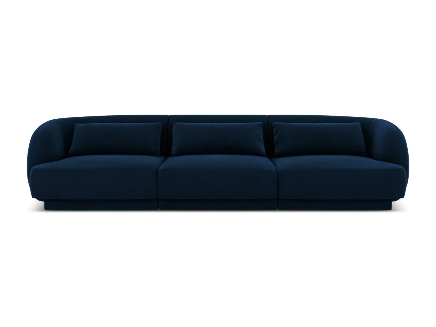 Cosmopolitan Design - 3-Sitzer Sofa "Tulum" aus Samt königsblau - 255x90x70cm