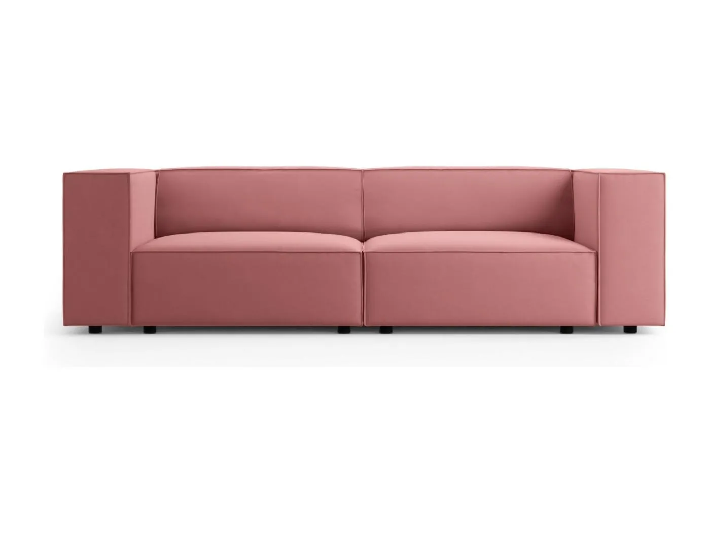 Cosmopolitan Design - 3-Sitzer Sofa "Arendal" aus Samt lachs - 204x102x70cm