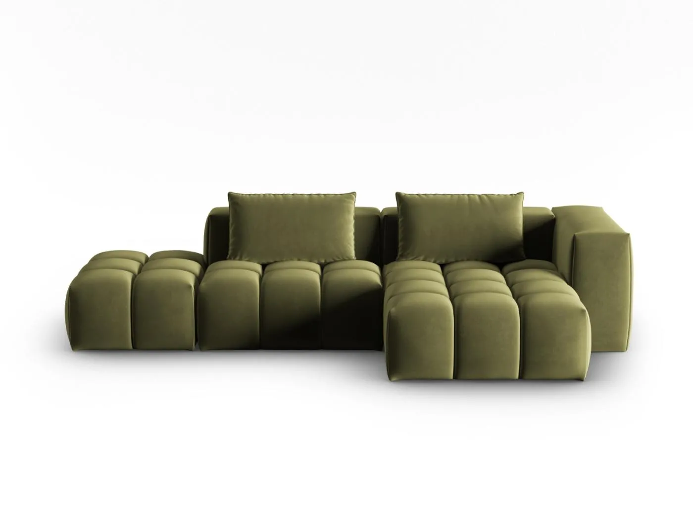 CXL by Christian Lacroix - 4-Sitzer modulares Ecksofa rechts "Lorella" Sitzer aus Samt hellgrün - 265x145x70cm