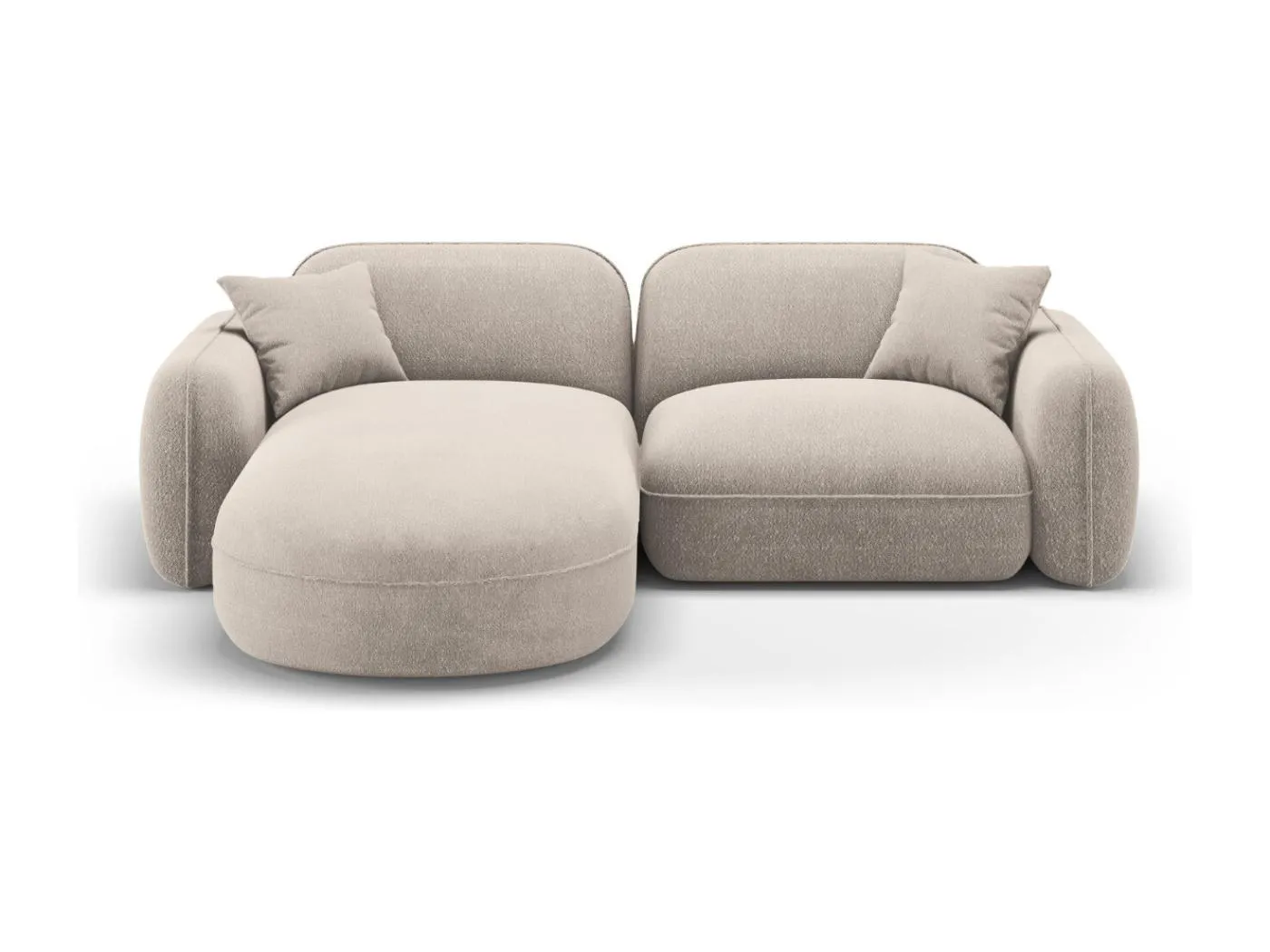 CXL by Christian Lacroix - 3-Sitzer modulares Ecksofa links "Lucien" Sitzer aus Samt dunkelbeige - 230x165x70cm